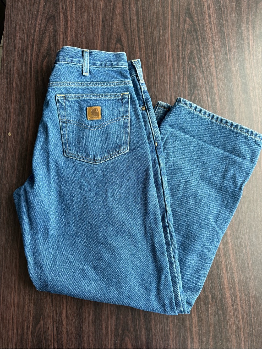 Carhartt Men’s Blue Relaxed Fit flannel lined Denim Jeans